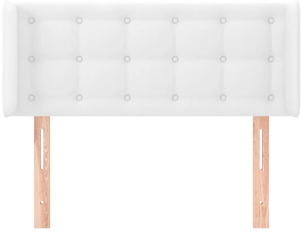 Cabeceira de cama c/ abas couro artificial 93x16x78/88cm branco