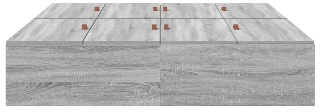 Cama de Armazenamento vidaXL Cinza Sonoma 160x200 cm