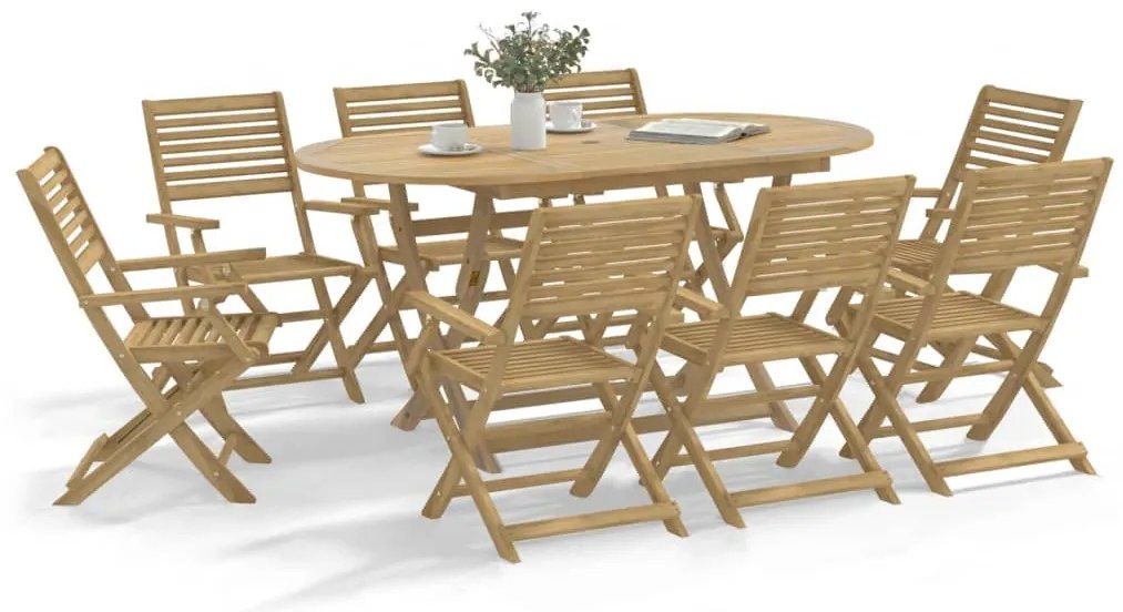 vidaXL Cadeiras jardim dobráveis 6 pcs 54,5x61,5x86,5 cm acácia maciça