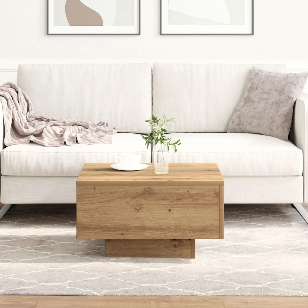 Mesa de Centro vidaXL Artisian Carvalho 55x55x31 cm em Madeira de Enge
