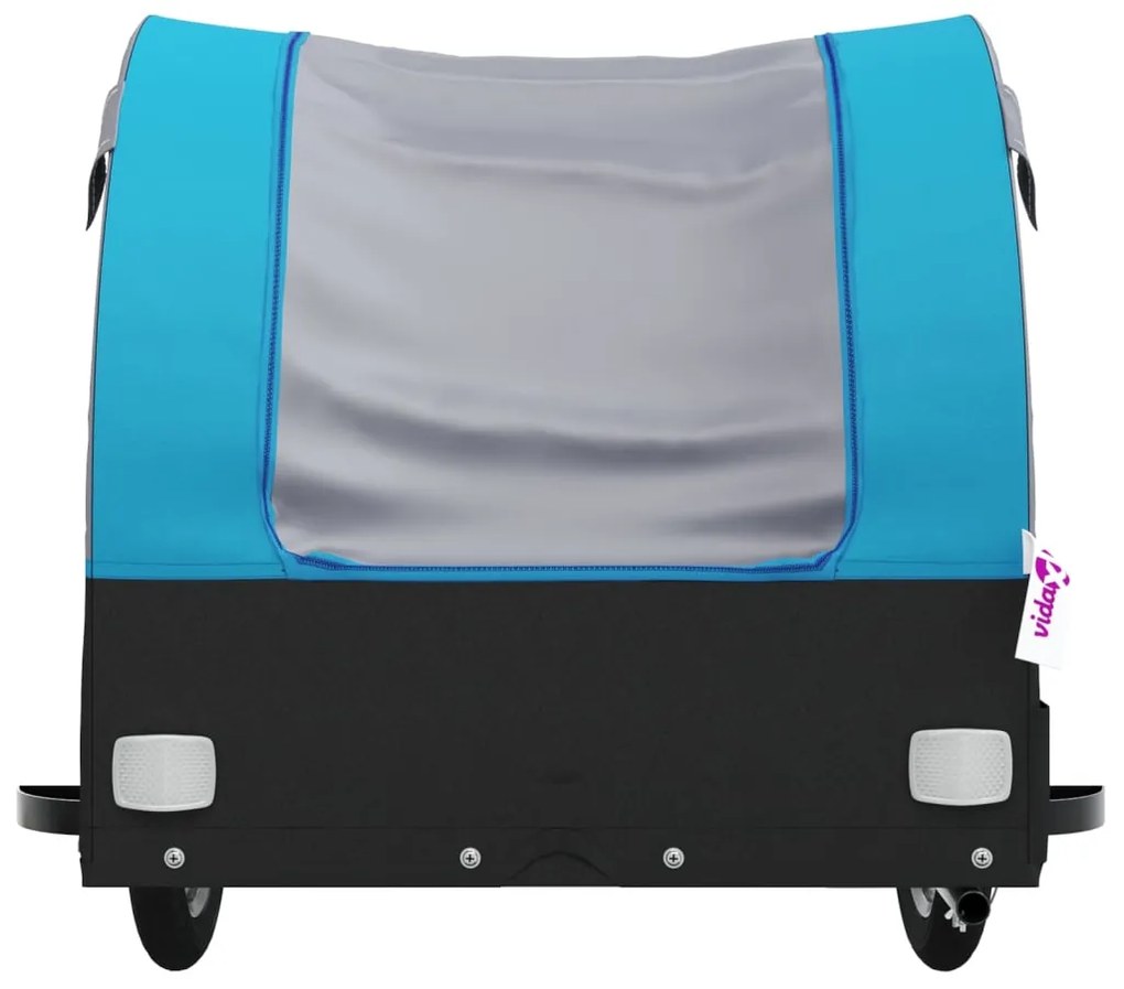 Reboque para bicicleta 30 kg ferro azul e cinza