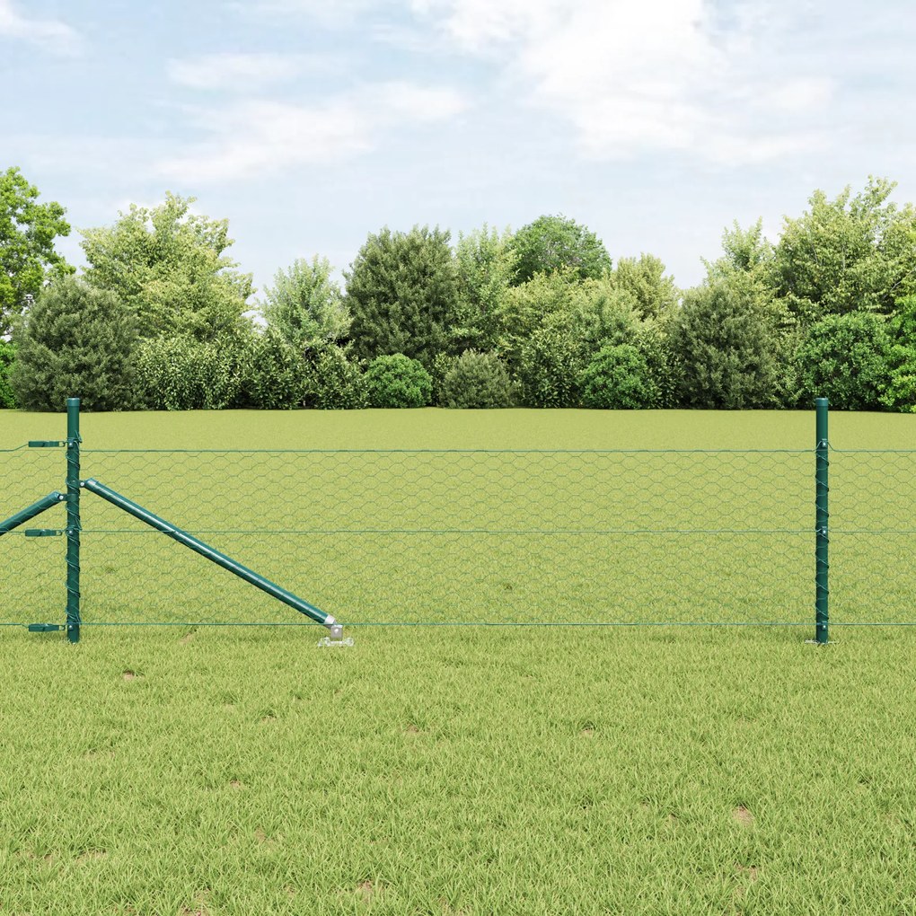 Cerca Hexagonal vidaXL Verde 0.4x100 m Aço