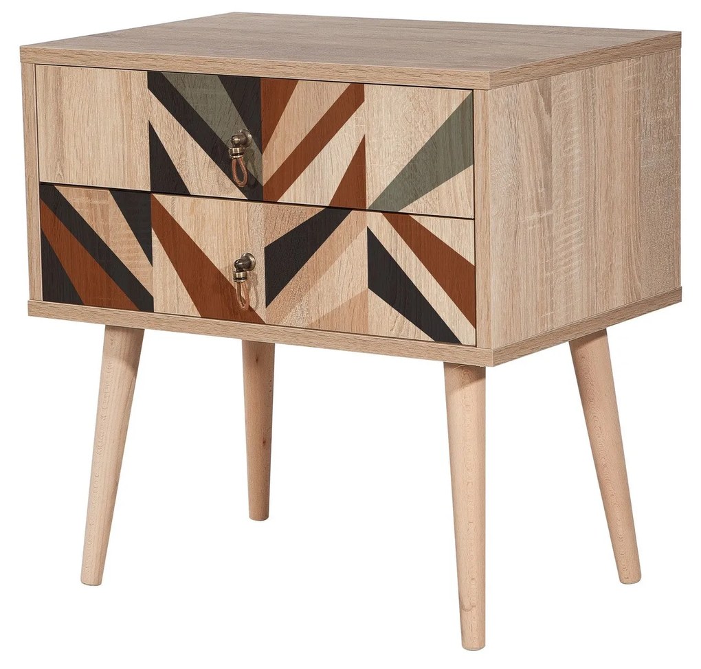 Mesa de Cabeceira City Two – Multicolor – 60x61x40 cm