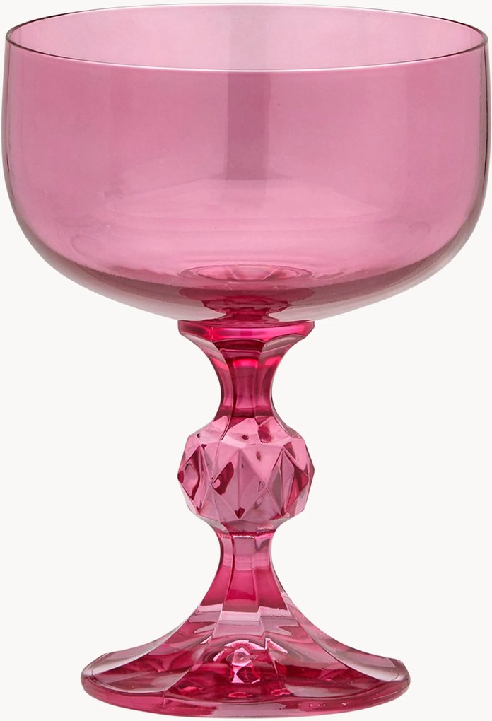 Copos de vinho de cristal Rose, conjunto de 2