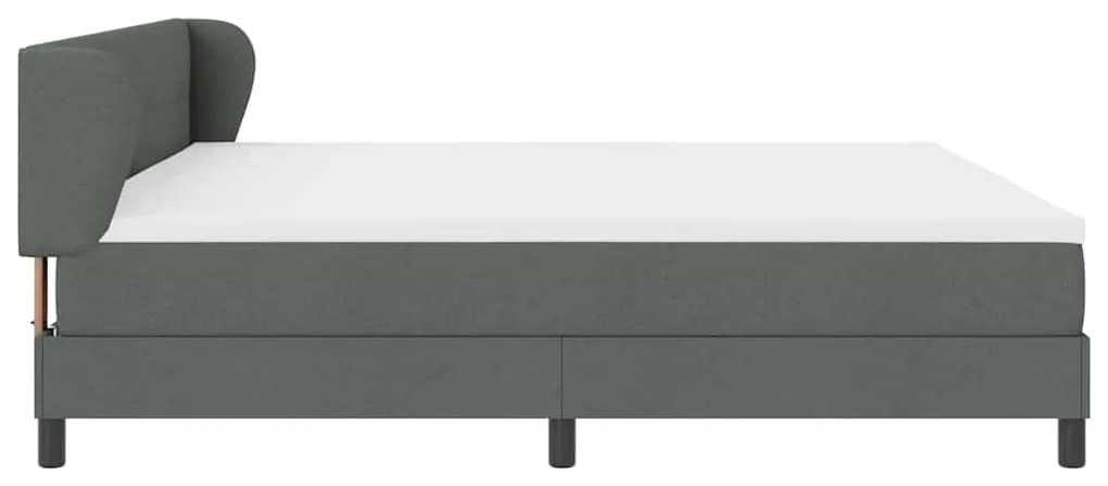 Cama Box com Colchão vidaXL Cinza Escuro 200x200 cm Tecido