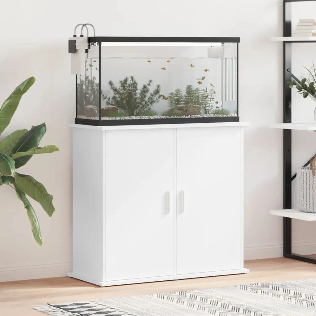 833623 vidaXL Suporte de aquário 81x36x73 cm derivados de madeira branco