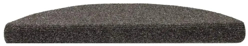 Tapetes escada autoadesivos 15 pcs 56x17x3 cm antracite