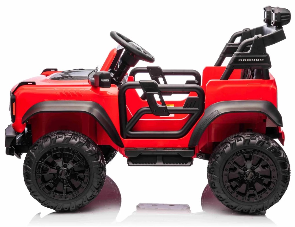 Carro elétrico para crianças 24V 2 lugares Ford Bronco XXL com tração traseira, licenciado Rodas Plástico Vermelho