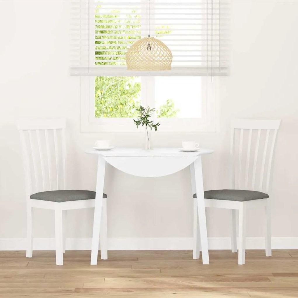 Cadeiras de jantar com almofadões 2 pcs madeira maciça branco