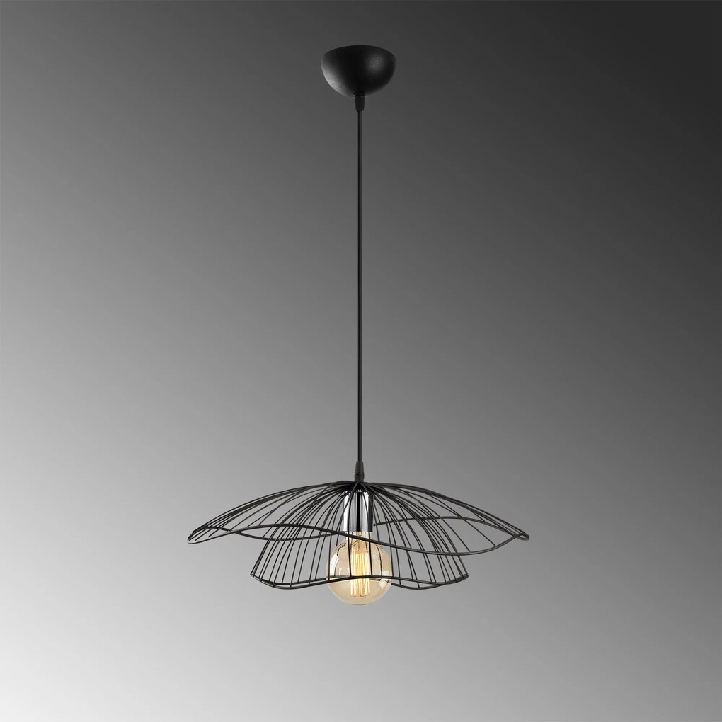 Candeeiro Tel – Preto – Diâmetro 50 cm, Altura 111 cm