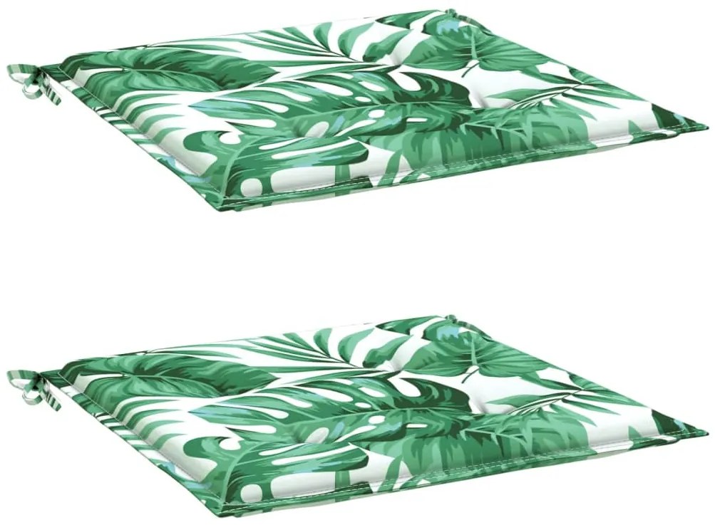 Almofadões p/ cadeira 2pcs 40x40x3cm tecido padrão folhas