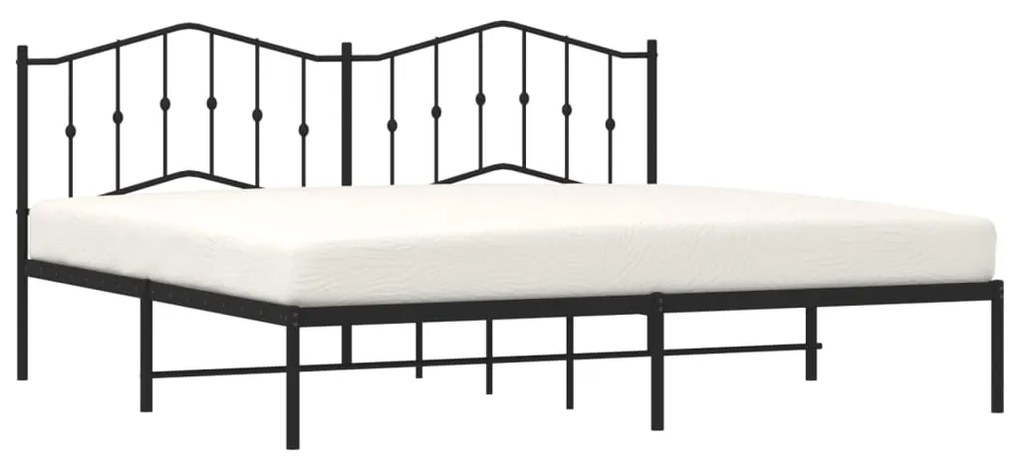 Estrutura de cama com cabeceira 200x200 cm metal preto