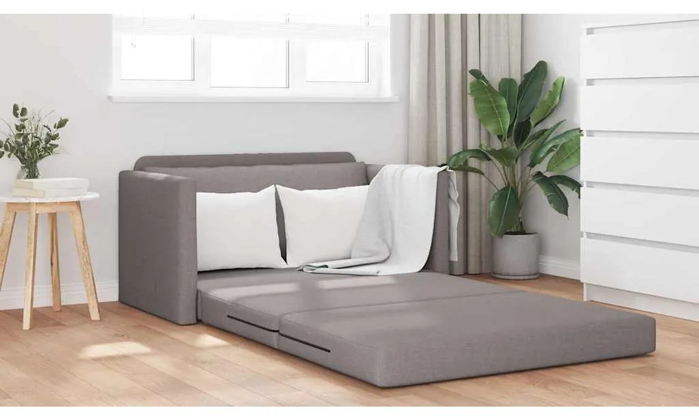 Sofá-Cama 2 em 1 Taupe 124x71x78 cm Tecido
