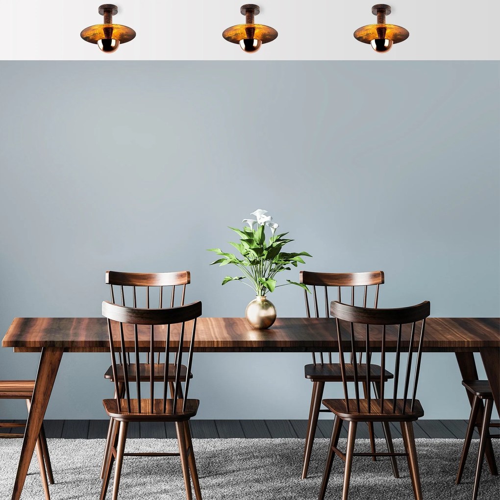 Chandelier Kurt – Cobre – Diâmetro 28 cm Altura 26 cm