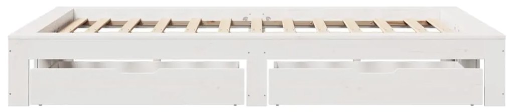 Cama sem colchão 120x200 cm madeira de pinho maciça branco