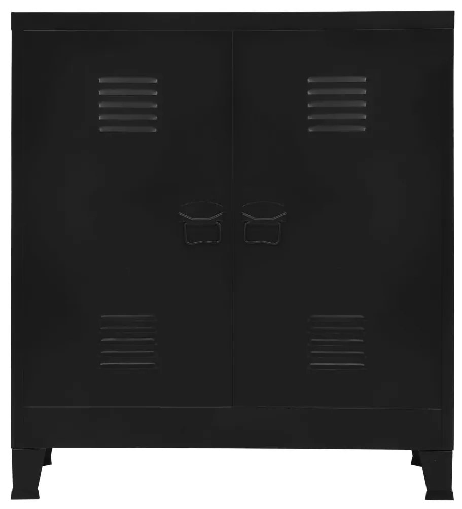 Aparador de arrumação industrial 90x40x100 cm aço preto