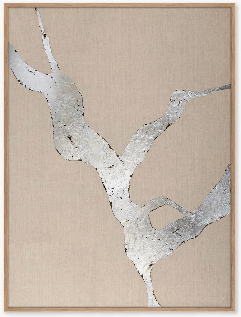 Quadro em tela pintado à mão emoldurado Wild Horizon Silver