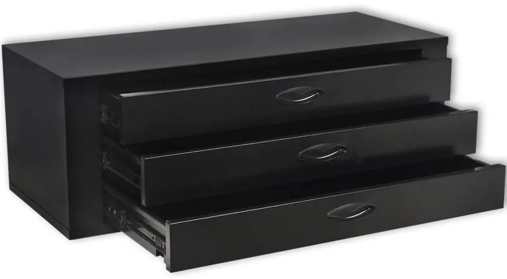 Caixa de ferramentas em metal 3 gavetas preto