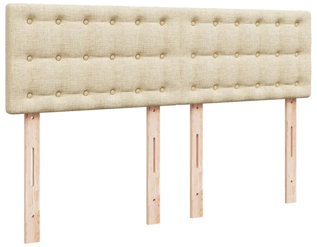 Cama com molas/colchão 140x200 cm tecido cor creme