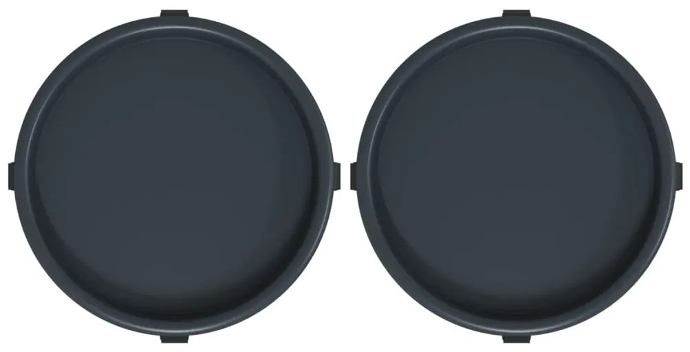 Carrinhos de plantas c/ rodas 2 pcs diâmetro 34 cm 35 kg cinza