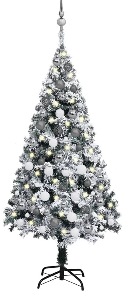 vidaXL Árvore de Natal artificial pré-iluminada c/ bolas 120 cm verde