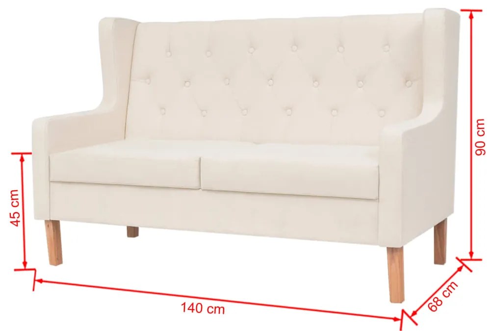 Conjunto de sofás 2 pcs tecido branco nata