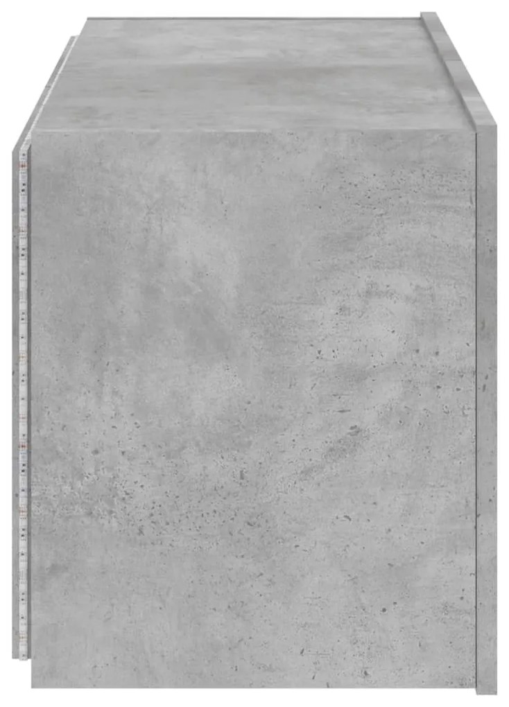 Móvel de parede p/ TV c/ luzes LED 80x35x41 cm cinza cimento
