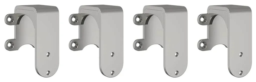 vidaXL Barn Door Bypass Brackets 4 pcs trilhos redondos aço inoxidável