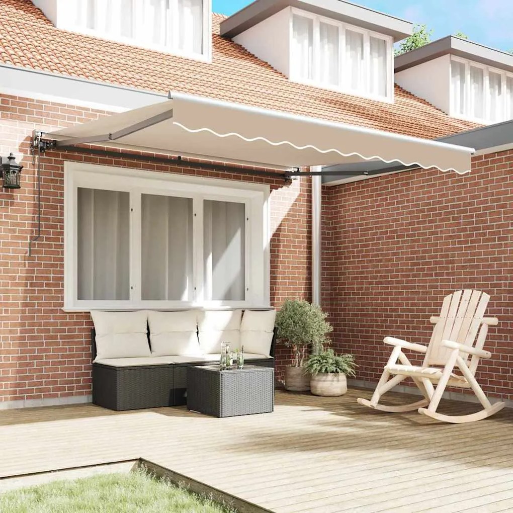 Toldo Retrátil Manual Bege 350x250 cm