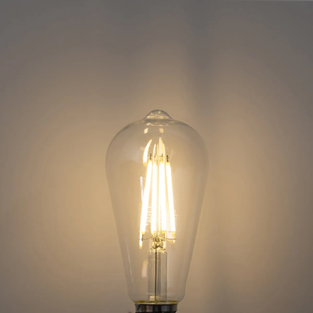 Conjunto de 5 Lâmpadas LED E27 ST64 Transparente 3.8W 806 lm 3000K