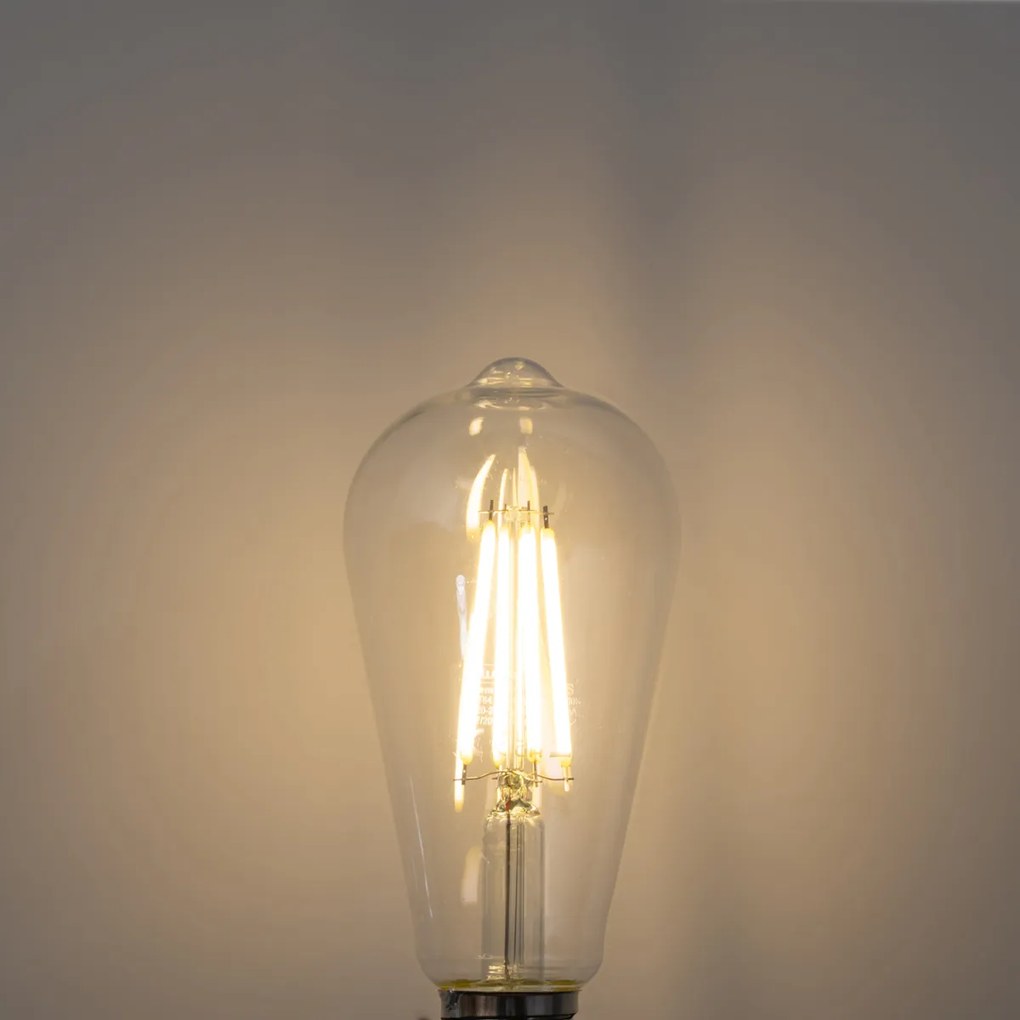 Conjunto de 5 lâmpadas LED E27 ST64 transparentes 3,8W 806 lm 3000K
