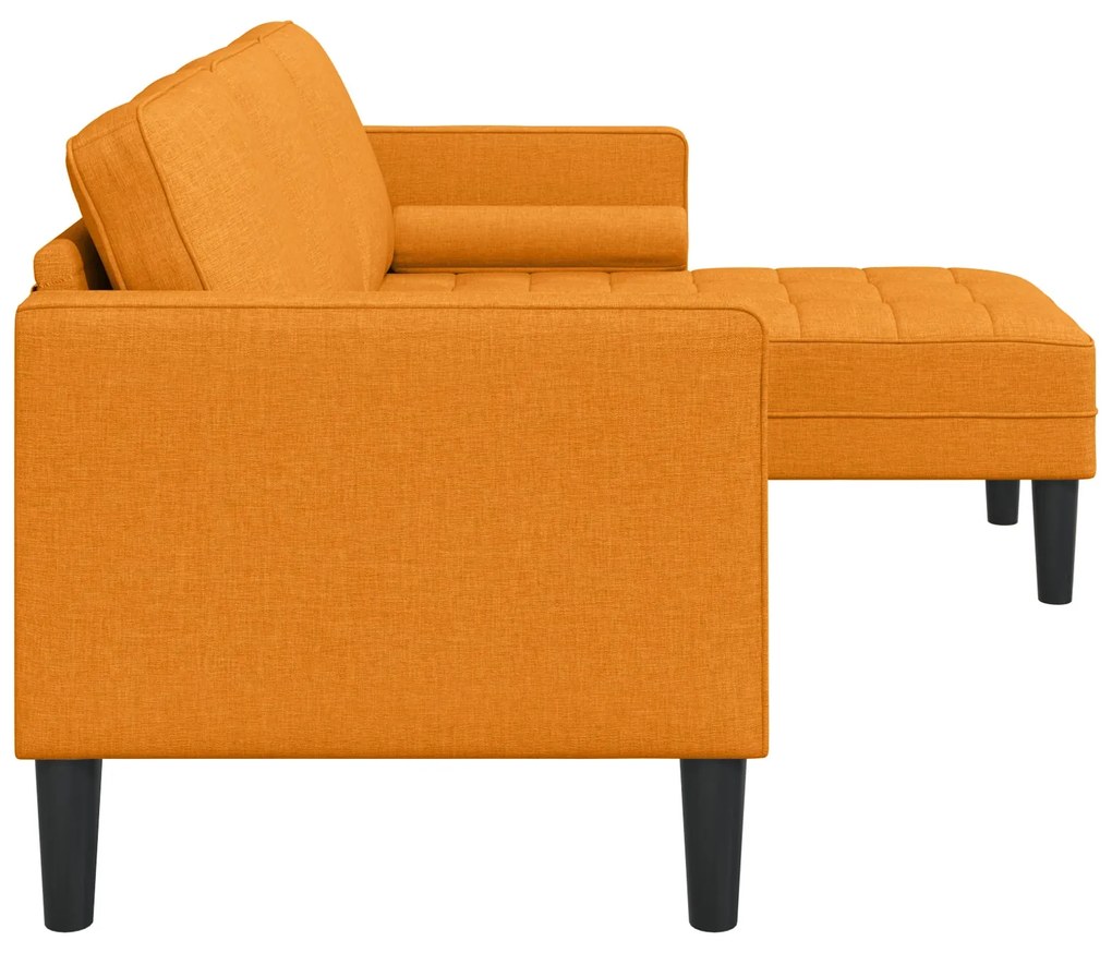 Sofá L em forma de L para 3 pessoas vidaXL Amarelo Escuro 160 cm Tecid