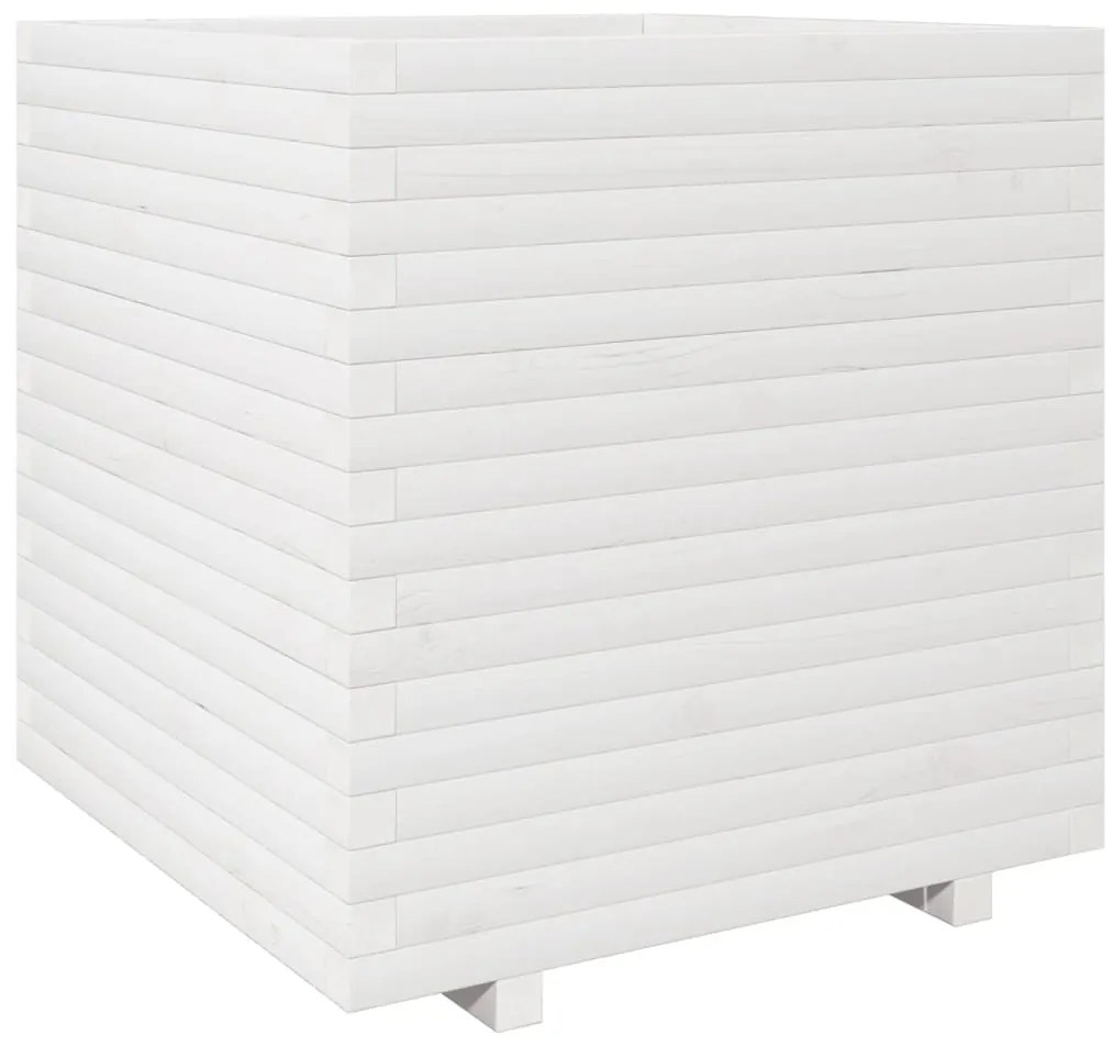 Vaso/floreira de jardim 70x70x72,5 cm pinho maciço branco