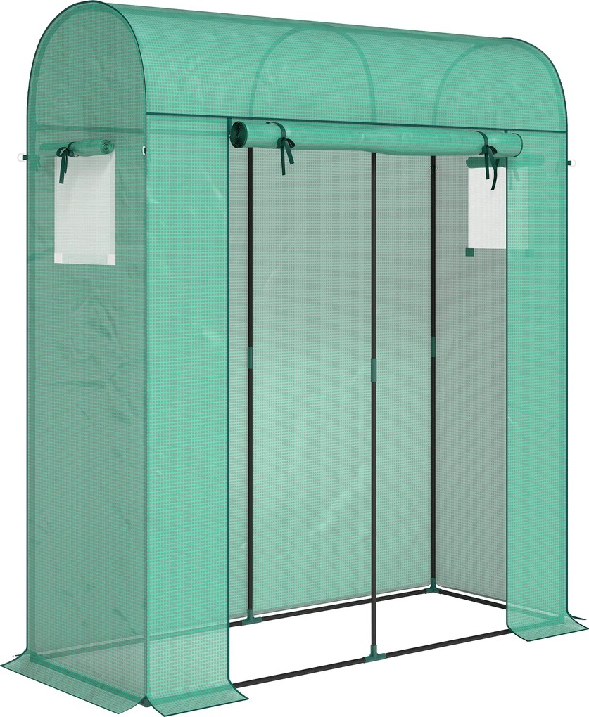 Outsunny Estufa para Tomates, Estufa de Filme com Porta de Enrolar, Janelas de Tela, Teto Arqueado, 170 x 68 x 200 cm, Verde | Aosom Portugal