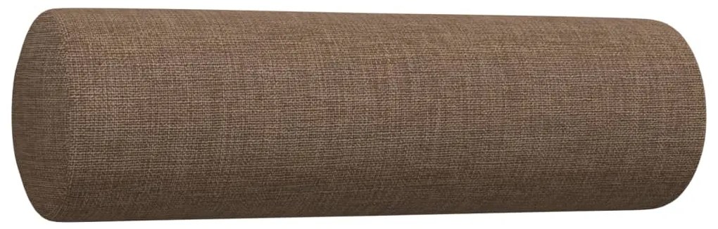 2pcs conjunto de sofás c/ almofadas decorativas tecido castanho