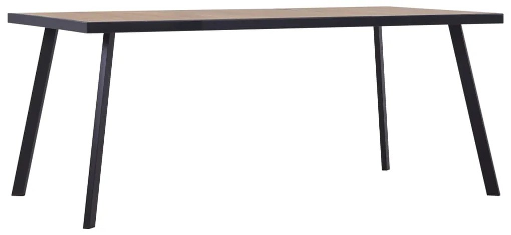 vidaXL Mesa de jantar 200x100x75 cm MDF cor madeira clara e preto
