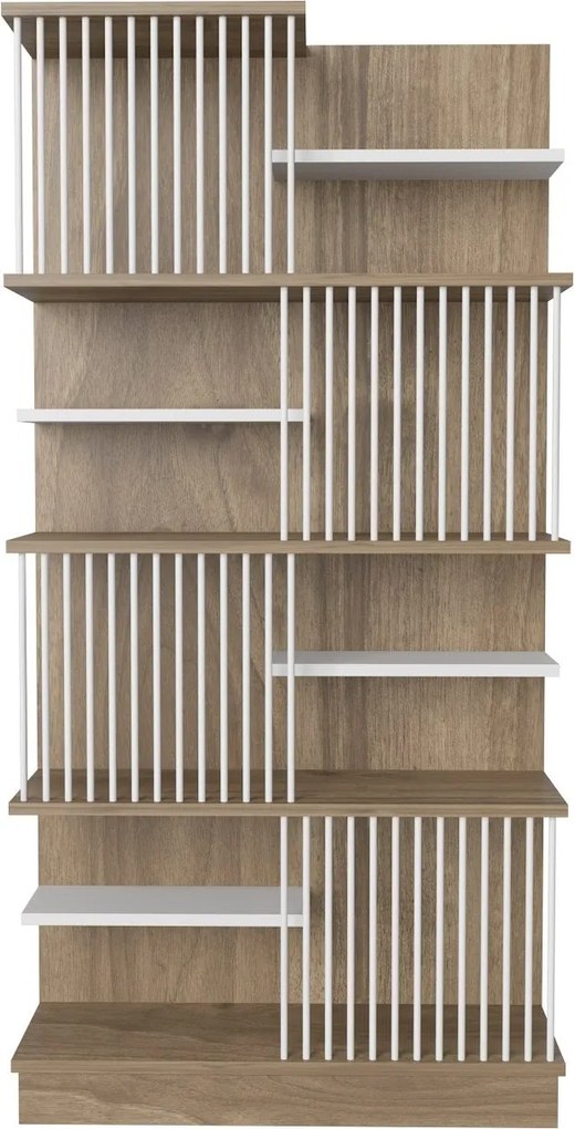 Estante Arya – Carvalho e Branco – 80x160x24,6 cm