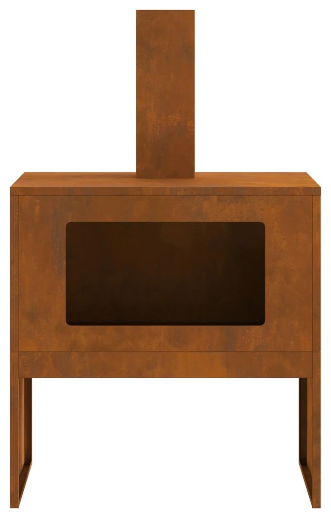 Fogueira com Chaminé 60x40x96 cm Aço Envelhecido