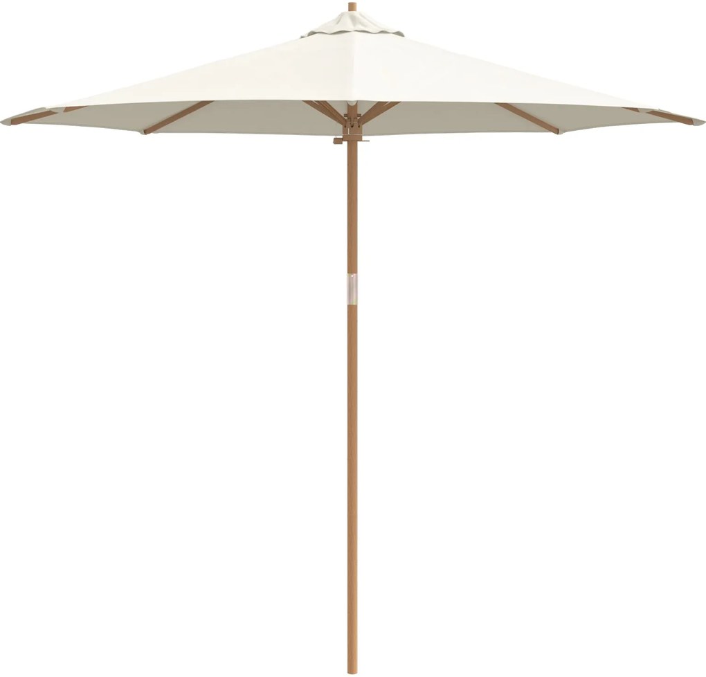 Parasol de Jardim Creme Branco 270x260 cm Bambu