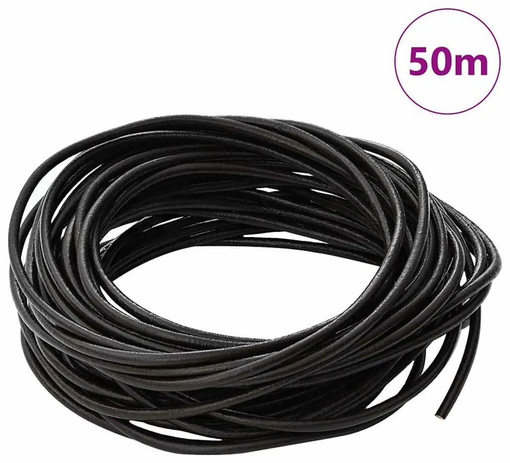 vidaXL Corda de Couro Marrom Escuro Ø2,5 mm x 50 m Couro
