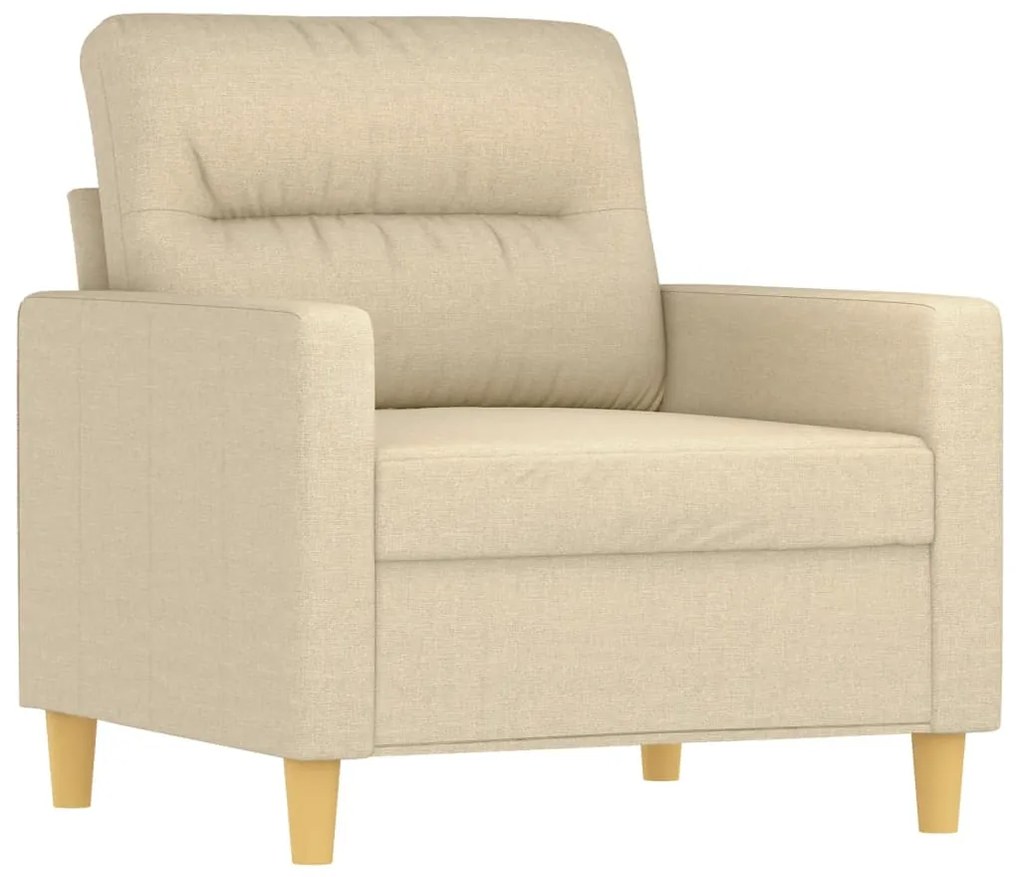 3 pcs conjunto de sofás com almofadas tecido cor creme