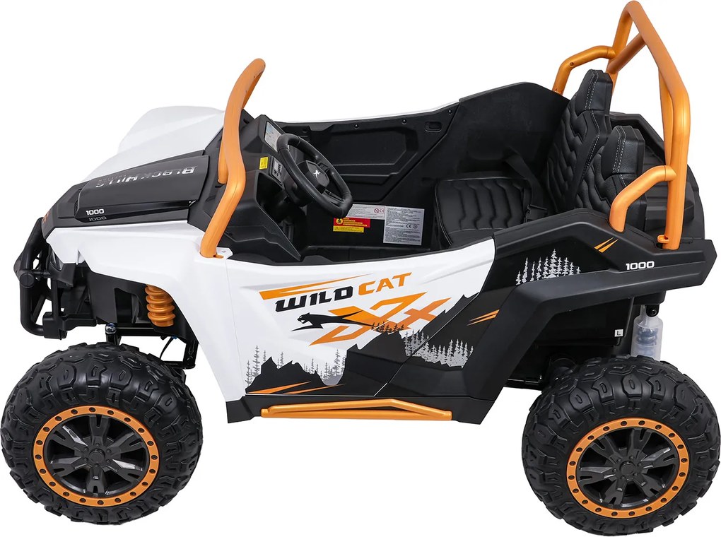 Buggy elétrico para Crianças 24V, 4x4 Arctic Cat WILDCAT XX, 2 Lugares Rodas Espuma EVA, assento couro Branco