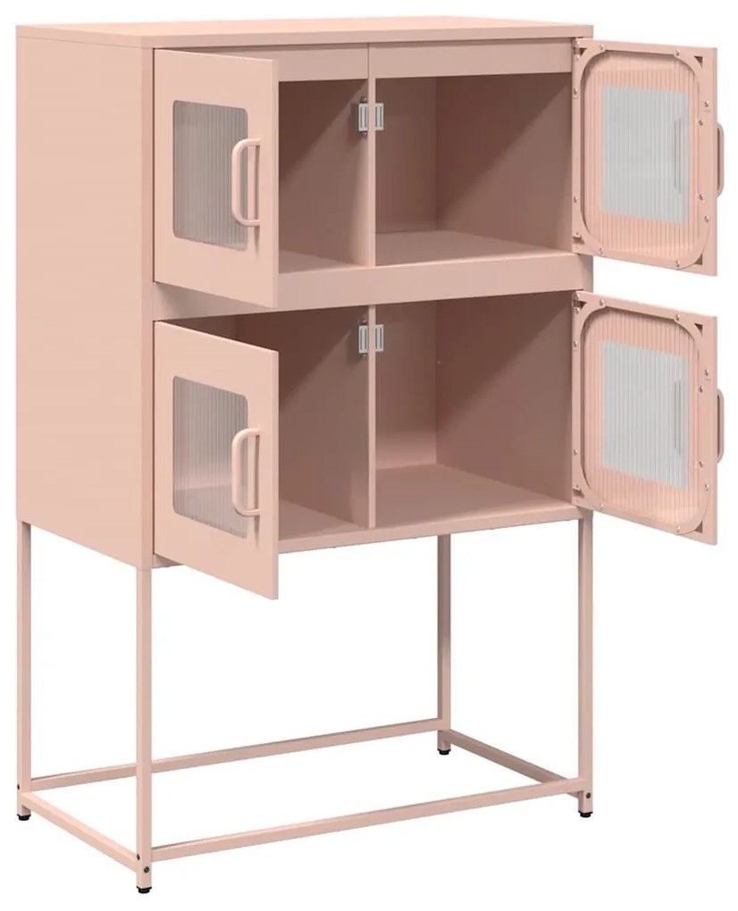 Aparador alto 68x39x107 cm aço rosa