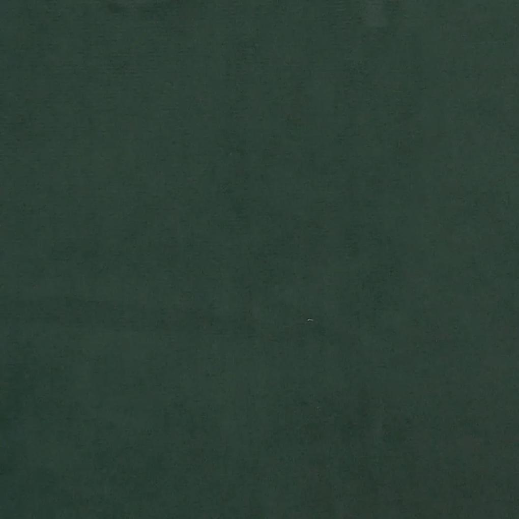 Cama com molas/colchão 100x200 cm veludo verde-escuro