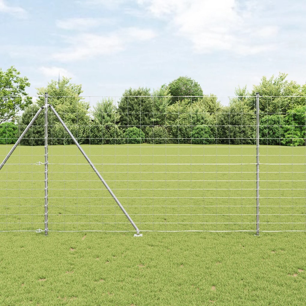 Cerca de Campo vidaXL 1.6x25 m de Aço Galvanizado