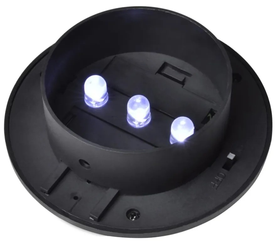 Candeeiros solares de exterior LED para vedações 12 pcs preto