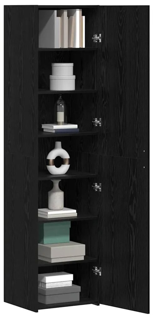 Aparador Carvalho Preto 45x42.5x185 cm Madeira Engenheirada