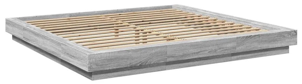 Estrutura de cama 180x200 cm derivados de madeira cinza sonoma