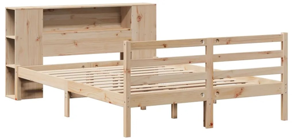 Cama com estante sem colchão 160x200 cm pinho maciço