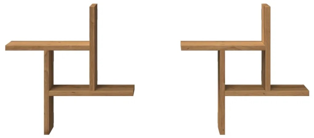 Prateleiras de parede 2pcs derivados madeira carvalho artisiano